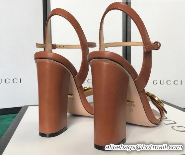 Lowest Price Gucci GG Leather Sandals Brown 0908105