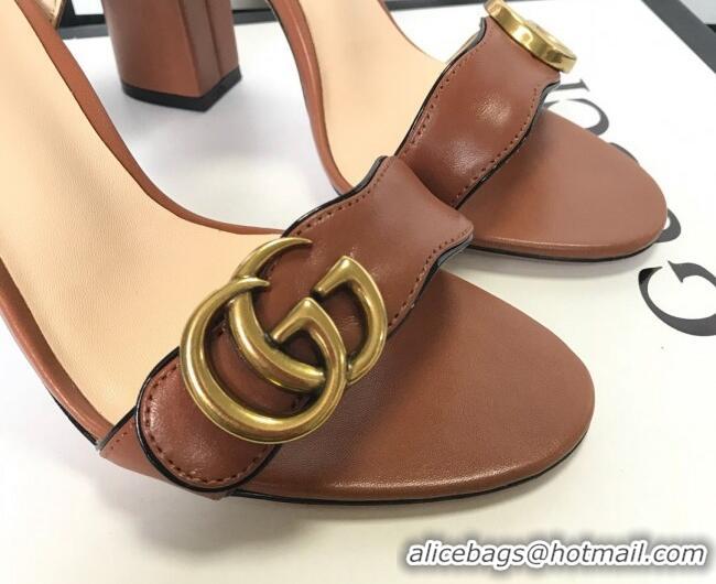 Lowest Price Gucci GG Leather Sandals Brown 0908105