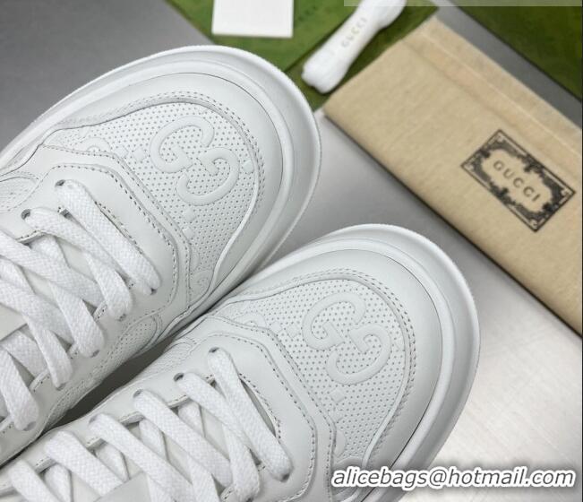 Best Product Gucci GG Leather Sneakers All White 092161