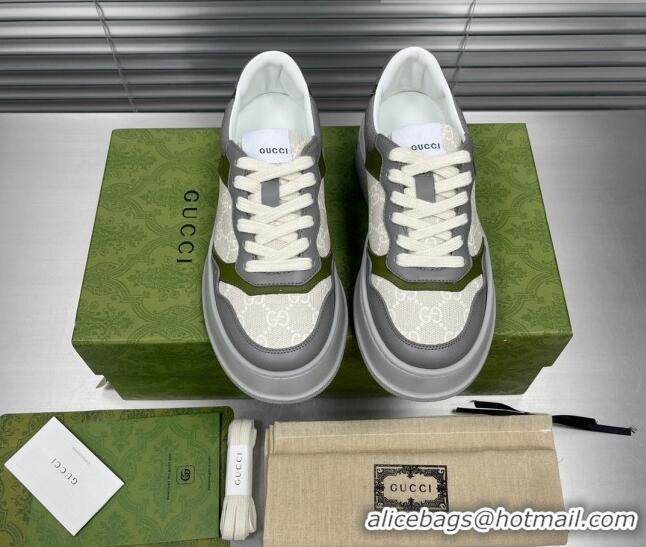 Best Price Gucci GG Canvas and Leather Sneakers Grey 092162