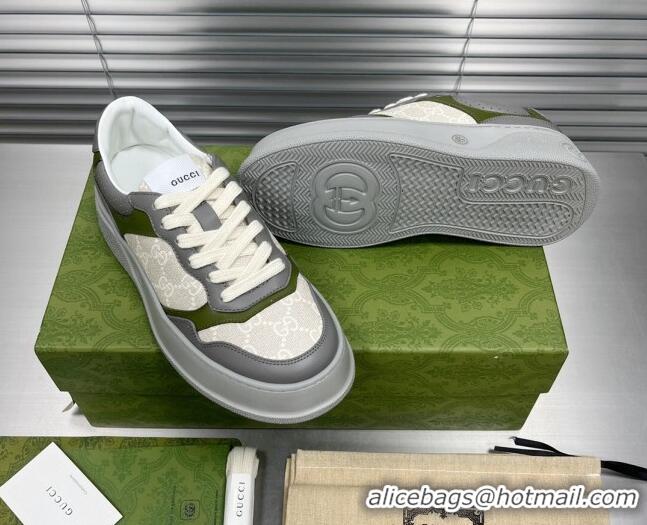 Best Price Gucci GG Canvas and Leather Sneakers Grey 092162