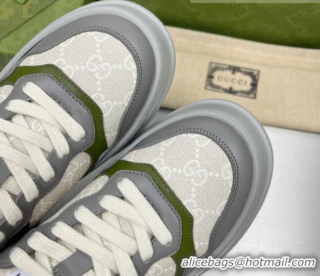 Best Price Gucci GG Canvas and Leather Sneakers Grey 092162