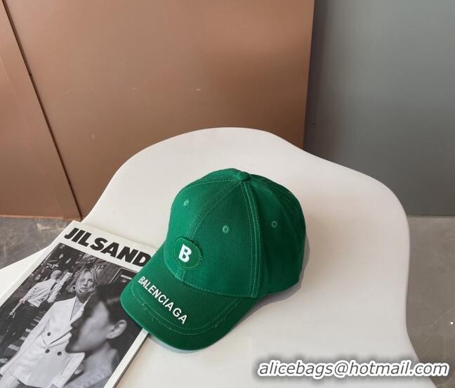 Discount Balenciaga Canvas Baseball Hat 101963 Green 2022