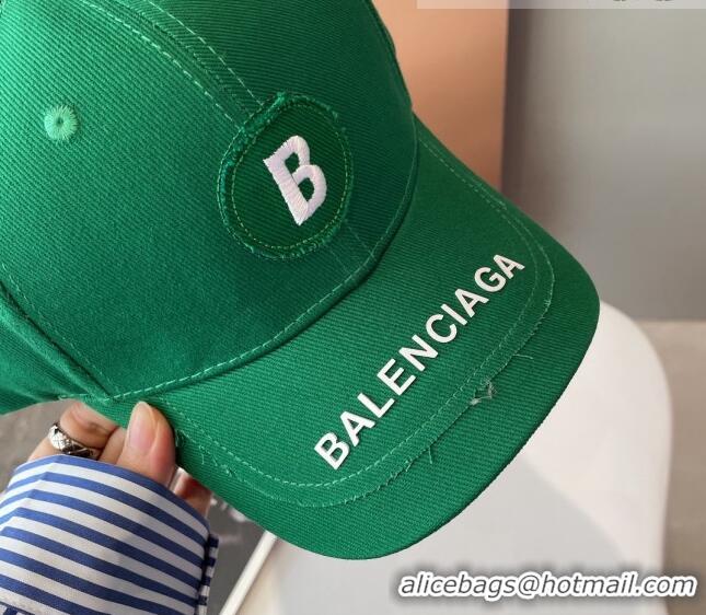 Discount Balenciaga Canvas Baseball Hat 101963 Green 2022