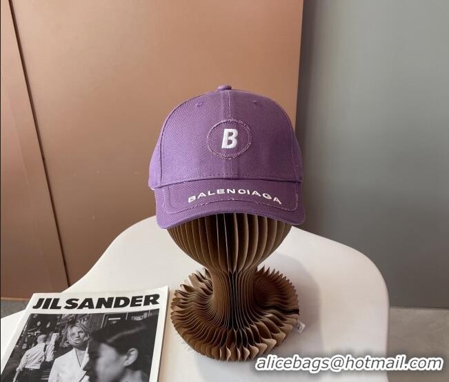 Super Quality Balenciaga Canvas Baseball Hat 101963 Purple 2022