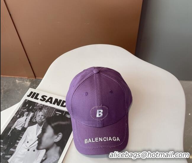 Super Quality Balenciaga Canvas Baseball Hat 101963 Purple 2022