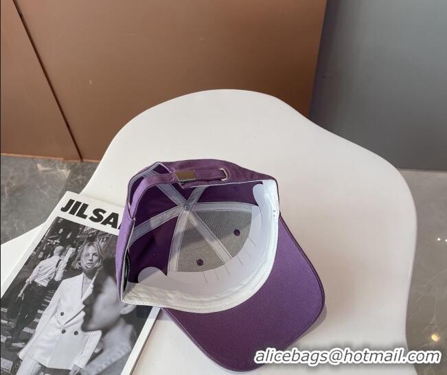 Super Quality Balenciaga Canvas Baseball Hat 101963 Purple 2022