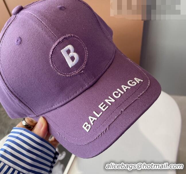 Super Quality Balenciaga Canvas Baseball Hat 101963 Purple 2022