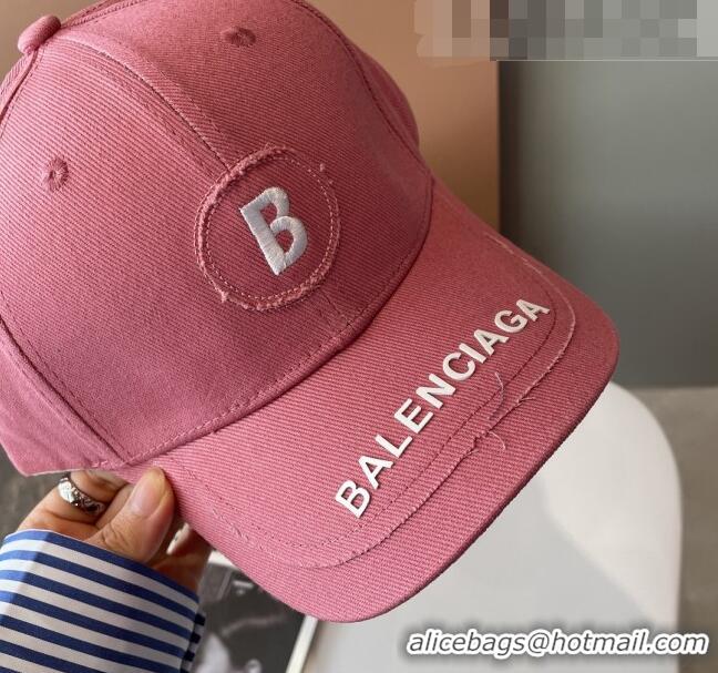 Best Price Balenciaga Canvas Baseball Hat 101963 Pink 2022