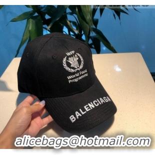 Top Quality Balenciaga Canvas Baseball Hat 101968 Black 2022