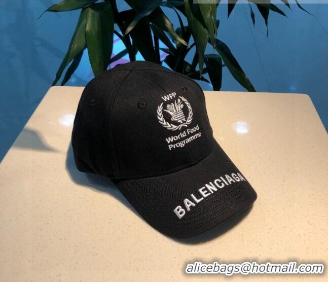 Top Quality Balenciaga Canvas Baseball Hat 101968 Black 2022