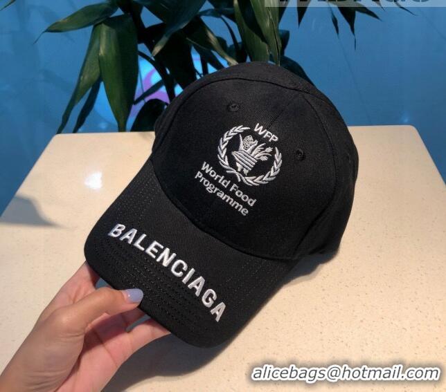 Top Quality Balenciaga Canvas Baseball Hat 101968 Black 2022