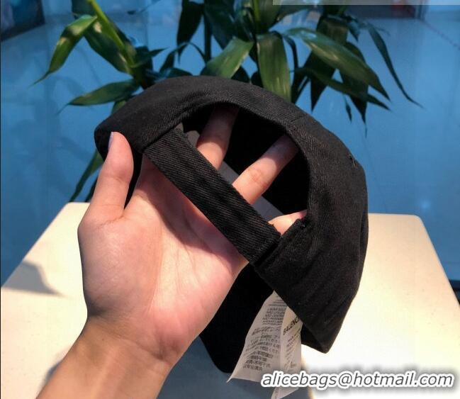 Top Quality Balenciaga Canvas Baseball Hat 101968 Black 2022