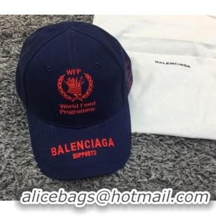 Promotional Balenciaga Canvas Baseball Hat B28116 Blue/Red 2022