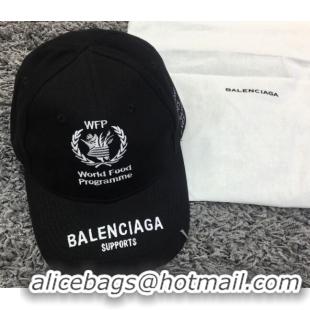 Good Product Balenciaga Canvas Baseball Hat B28116 Black 2022