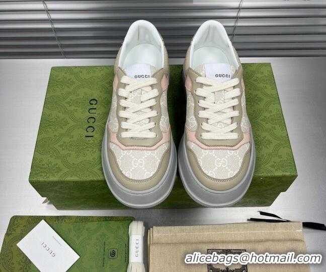 Purchase Gucci GG Canvas and Leather Sneakers Beige 092164