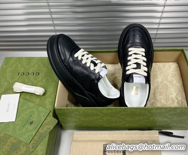 Pretty Style Gucci GG Leather Sneakers Black/White 092167