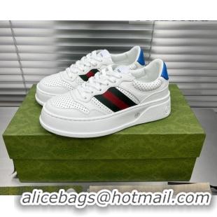 Low Price Gucci GG Leather Sneakers White/Web 092168