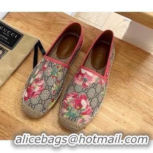 Best Product Gucci Flora Print GG Canvas Espadrilles Beige 01012