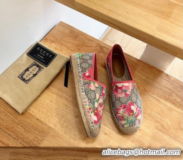 Best Product Gucci Flora Print GG Canvas Espadrilles Beige 01012