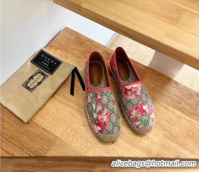 Best Product Gucci Flora Print GG Canvas Espadrilles Beige 01012