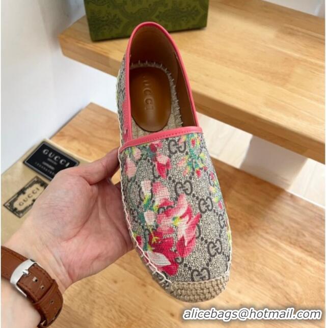 Best Product Gucci Flora Print GG Canvas Espadrilles Beige 01012