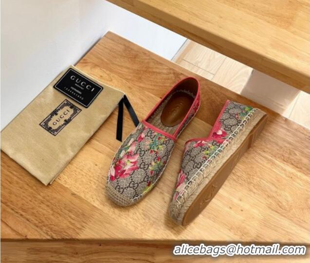 Best Product Gucci Flora Print GG Canvas Espadrilles Beige 01012