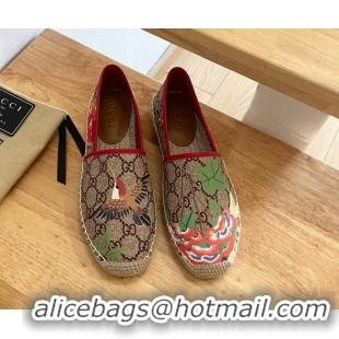 Most Popular Gucci Flora Print GG Canvas Espadrilles Brown 101014