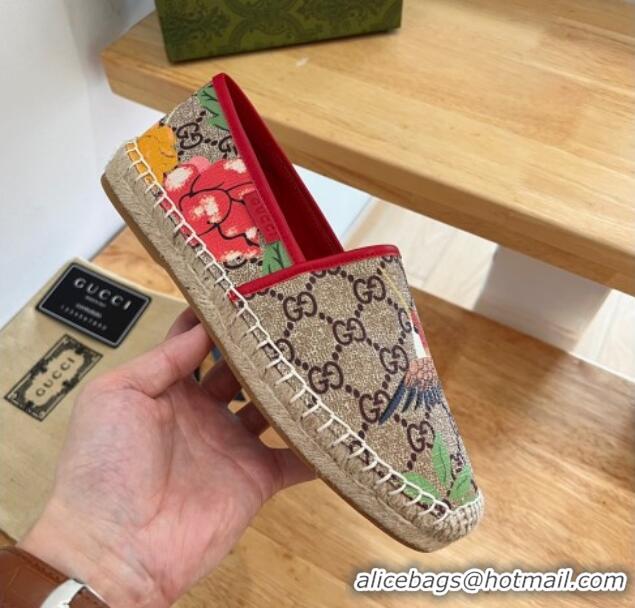 Most Popular Gucci Flora Print GG Canvas Espadrilles Brown 101014