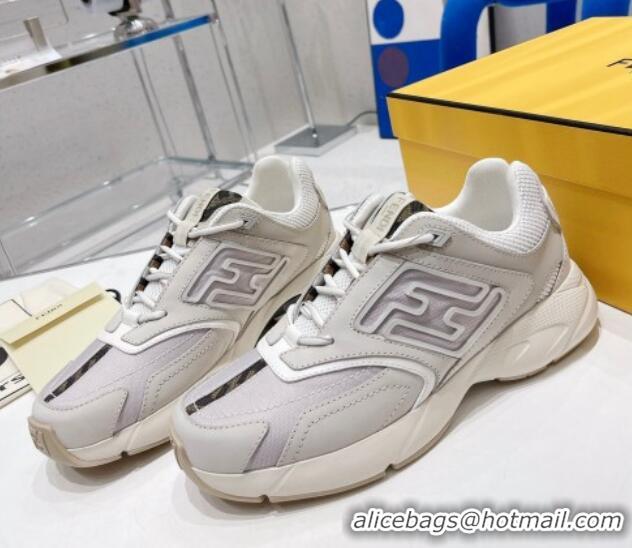 Sumptuous Fendi Faster Leather Low-top Sneakers White 090872