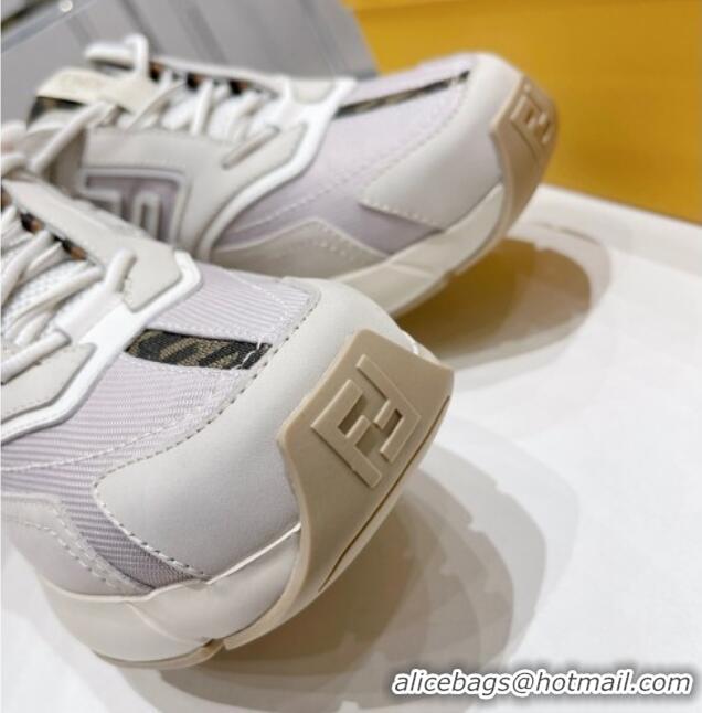 Sumptuous Fendi Faster Leather Low-top Sneakers White 090872