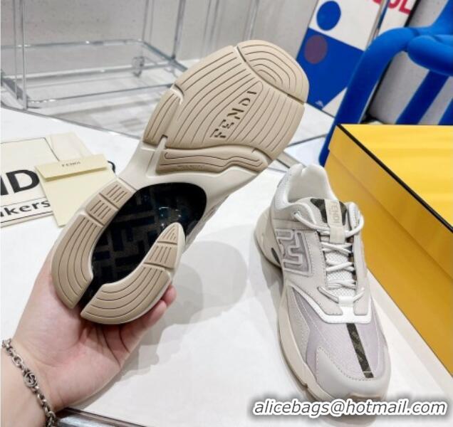 Sumptuous Fendi Faster Leather Low-top Sneakers White 090872