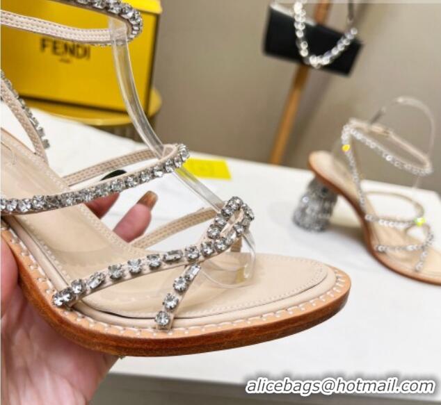 Grade Quality Fendi Crystal Sandals Nude 090878