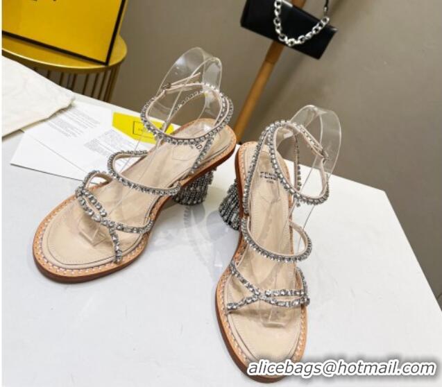 Grade Quality Fendi Crystal Sandals Nude 090878