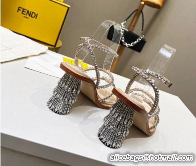 Grade Quality Fendi Crystal Sandals Nude 090878