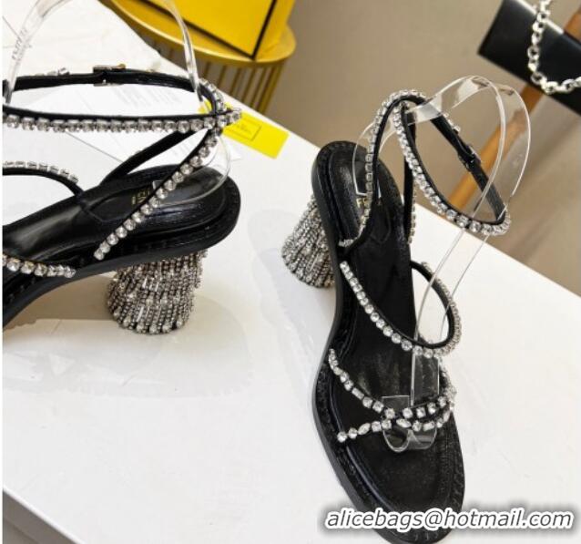 Leisure Fendi Crystal Sandals Black 090879