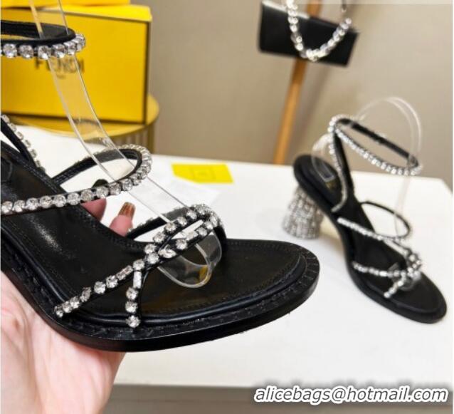 Leisure Fendi Crystal Sandals Black 090879