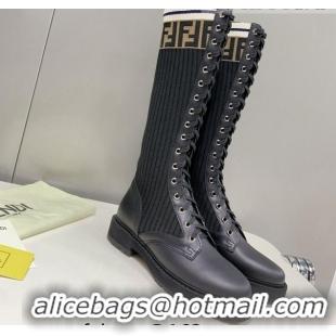 Luxury Fendi Knit Classic Boots 092148