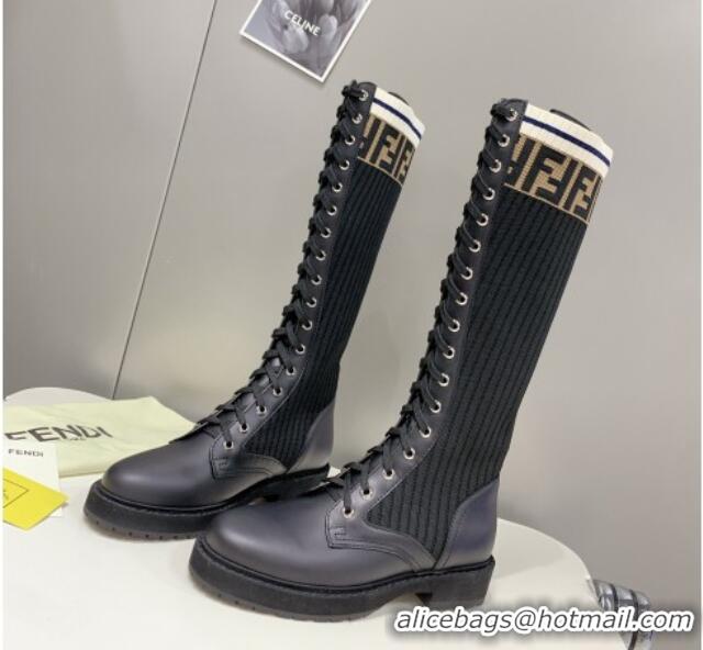 Luxury Fendi Knit Classic Boots 092148