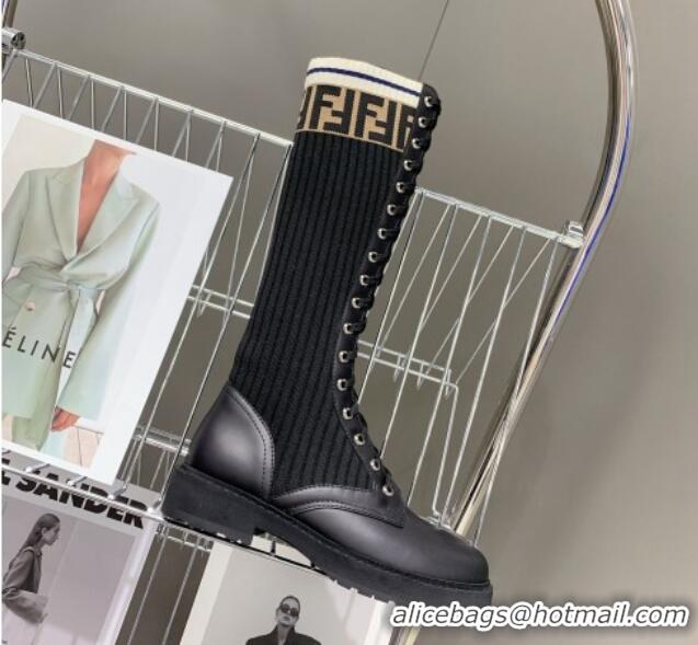 Luxury Fendi Knit Classic Boots 092148