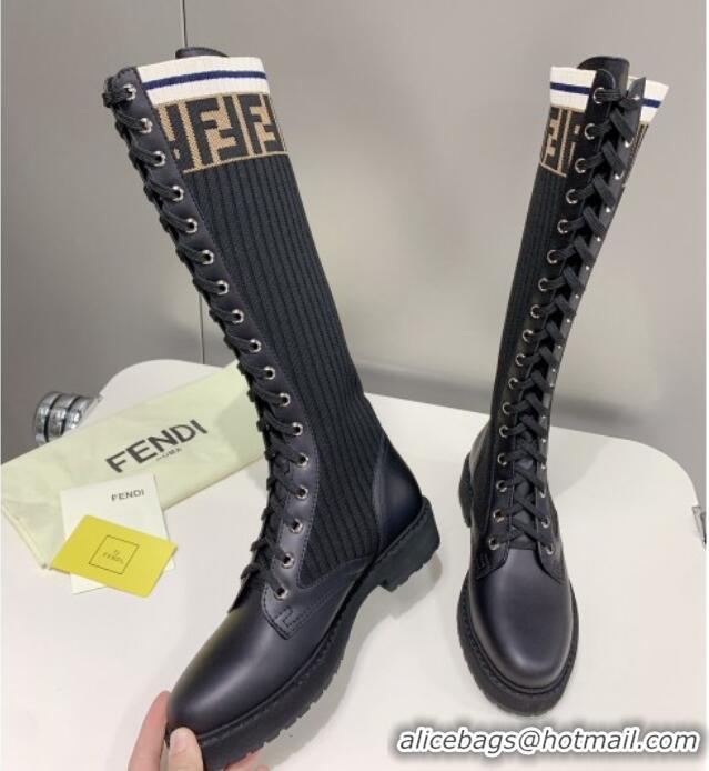 Luxury Fendi Knit Classic Boots 092148