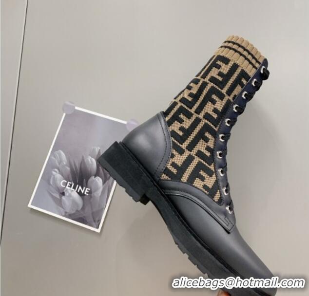 Sophisticated Fendi Knit Classic Ankle Boots 092151