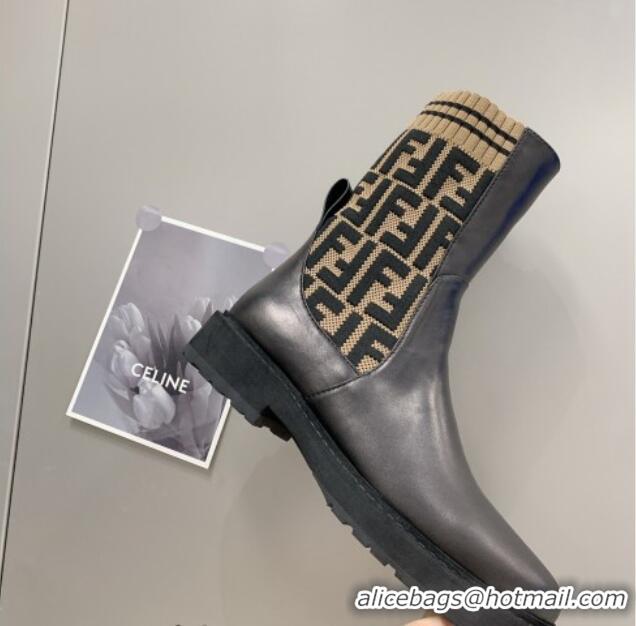 Charming Fendi Knit Classic Ankle Boots 092154