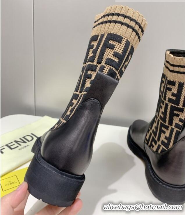 Charming Fendi Knit Classic Ankle Boots 092154