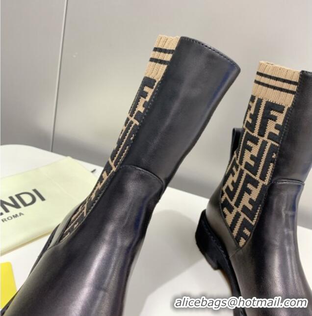 Charming Fendi Knit Classic Ankle Boots 092154