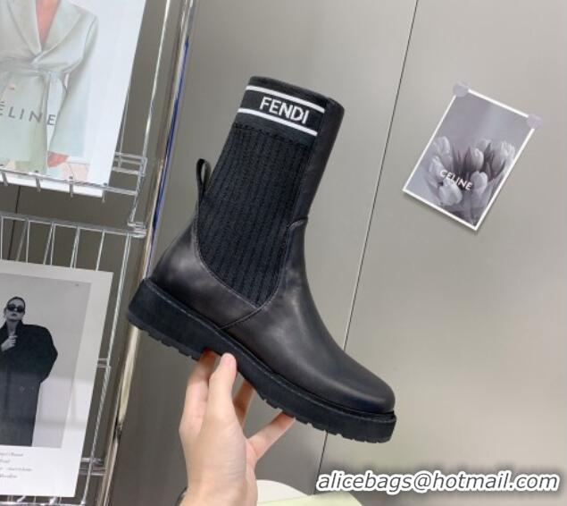 Stylish Fendi Knit Classic Ankle Boots 092156