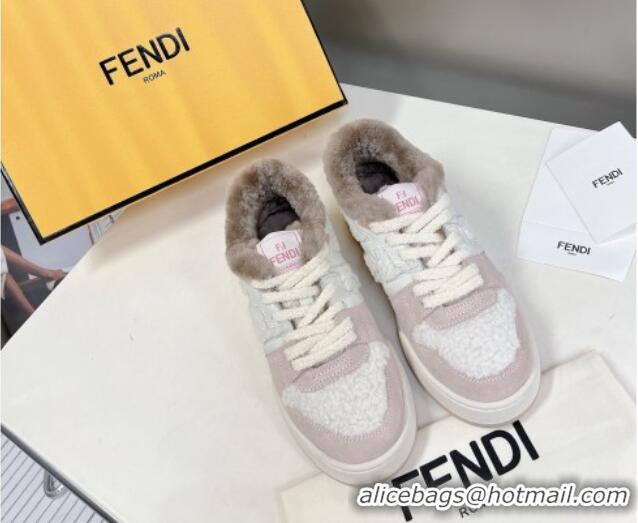 Purchase Fendi Match Shearling Sneakers Pink 101462