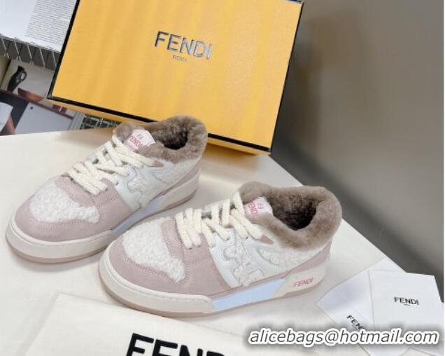 Purchase Fendi Match Shearling Sneakers Pink 101462