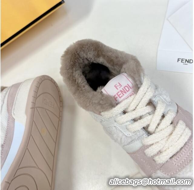 Purchase Fendi Match Shearling Sneakers Pink 101462