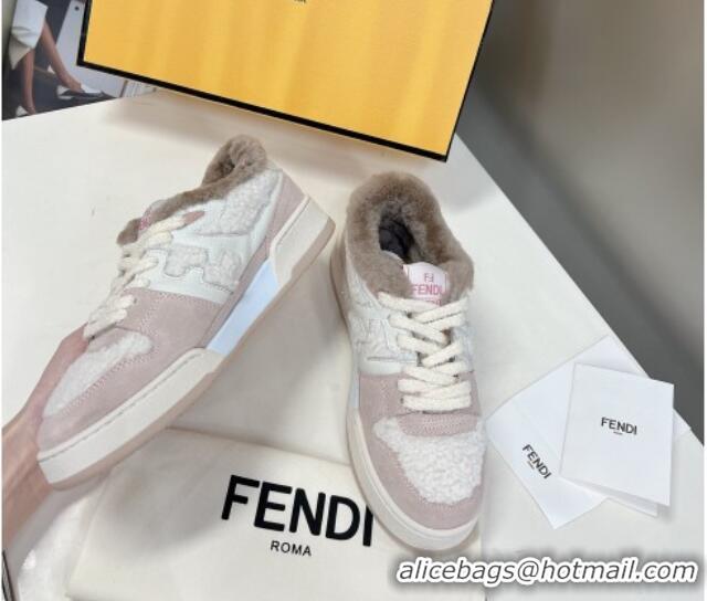 Purchase Fendi Match Shearling Sneakers Pink 101462